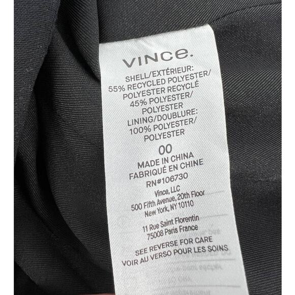 Vince Black Cutaway Crepe Vest in Black - Picture 14 of 15